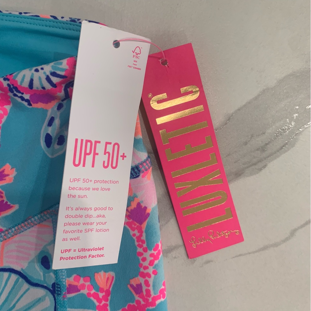 NWT Lilly Pulitzer Weekender Midi Leggings Sz XXS Luxletic Bougainville Pink - Picture 9 of 12